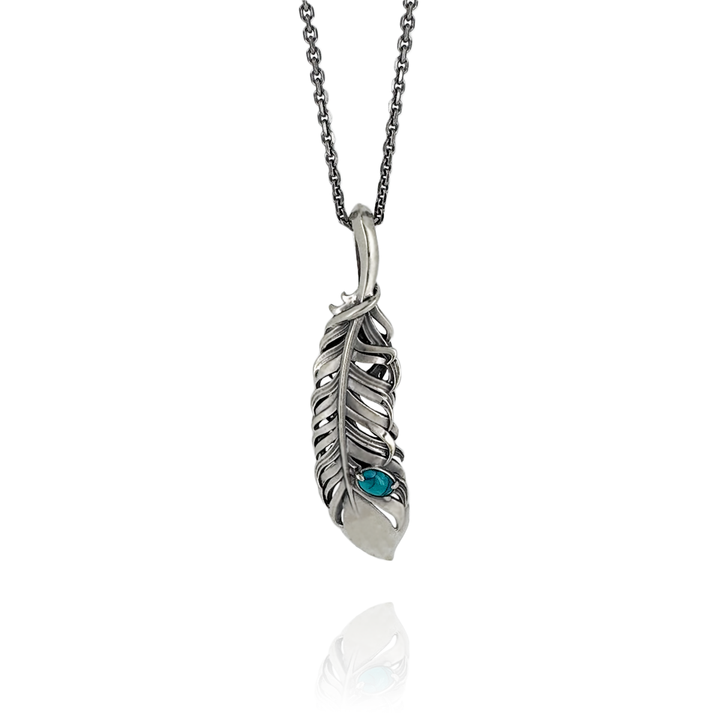 INTELLECTUAL FEATHER TURQUOISE PENDANT L
