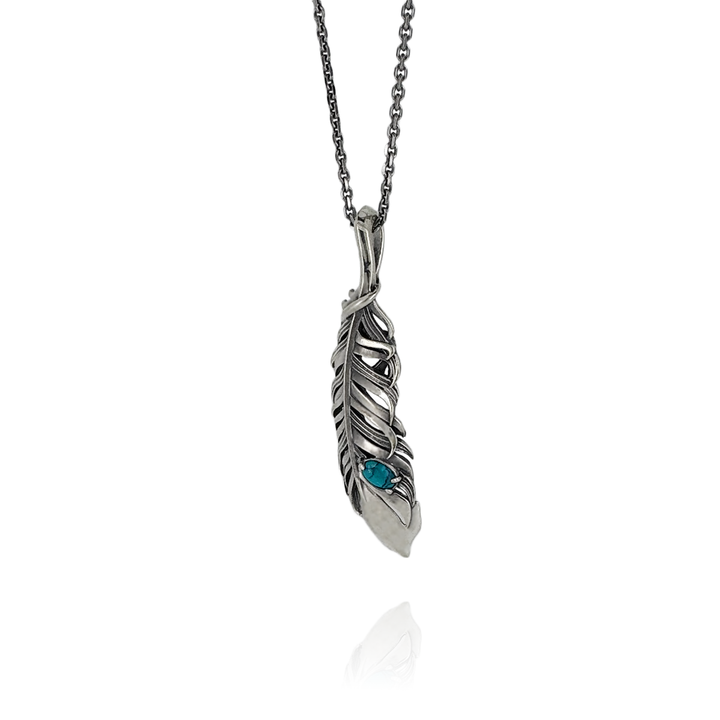 INTELLECTUAL FEATHER TURQUOISE PENDANT L