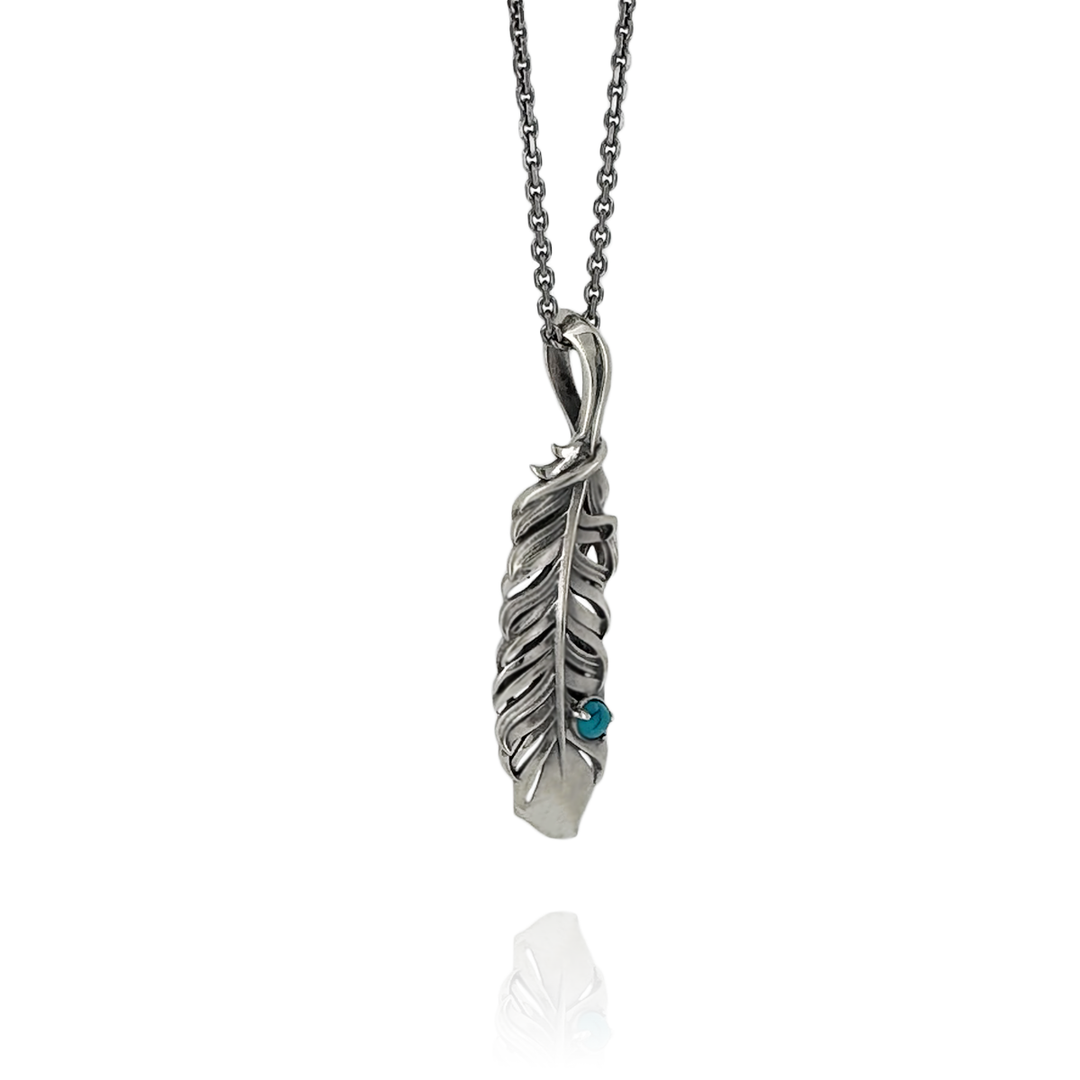 INTELLECTUAL FEATHER TURQUOISE PENDANT L
