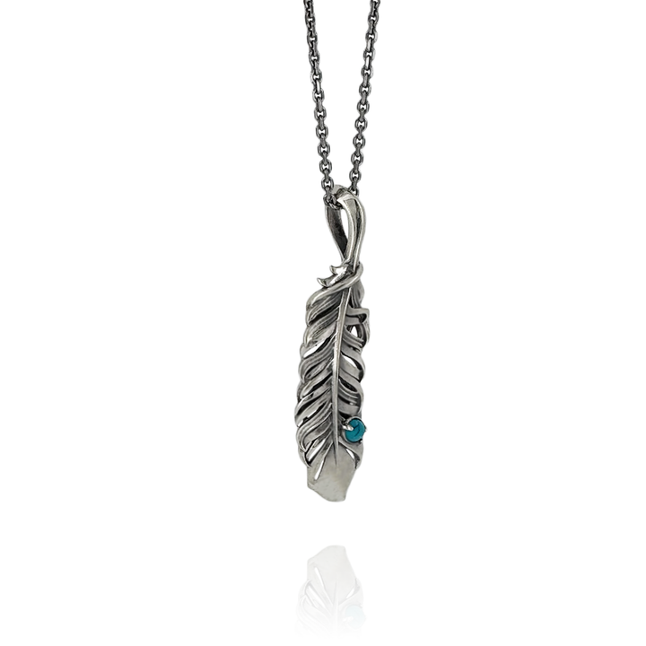 INTELLECTUAL FEATHER TURQUOISE PENDANT L