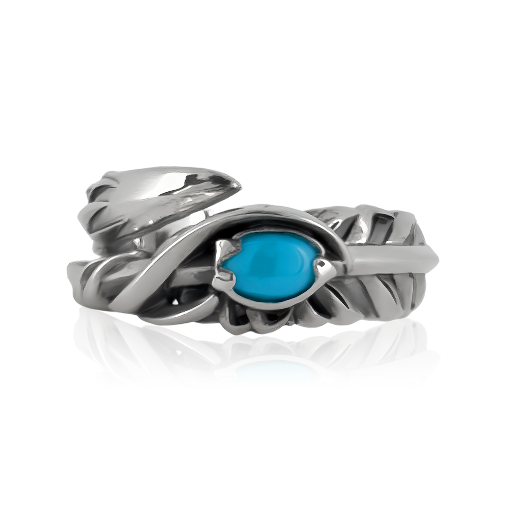 bluee feathers 〈No.69〉高品質チャロアイト 10mm INTELLECTUAL FEATHER TURQUOISE FREE RING / XR-006 – BLESS