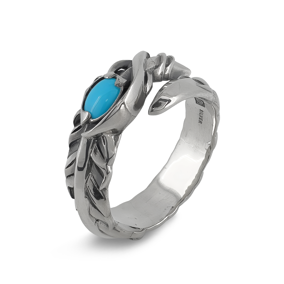 INTELLECTUAL FEATHER TURQUOISE FREE RING / XR-006