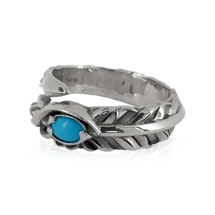 INTELLECTUAL FEATHER TURQUOISE FREE RING / XR-006