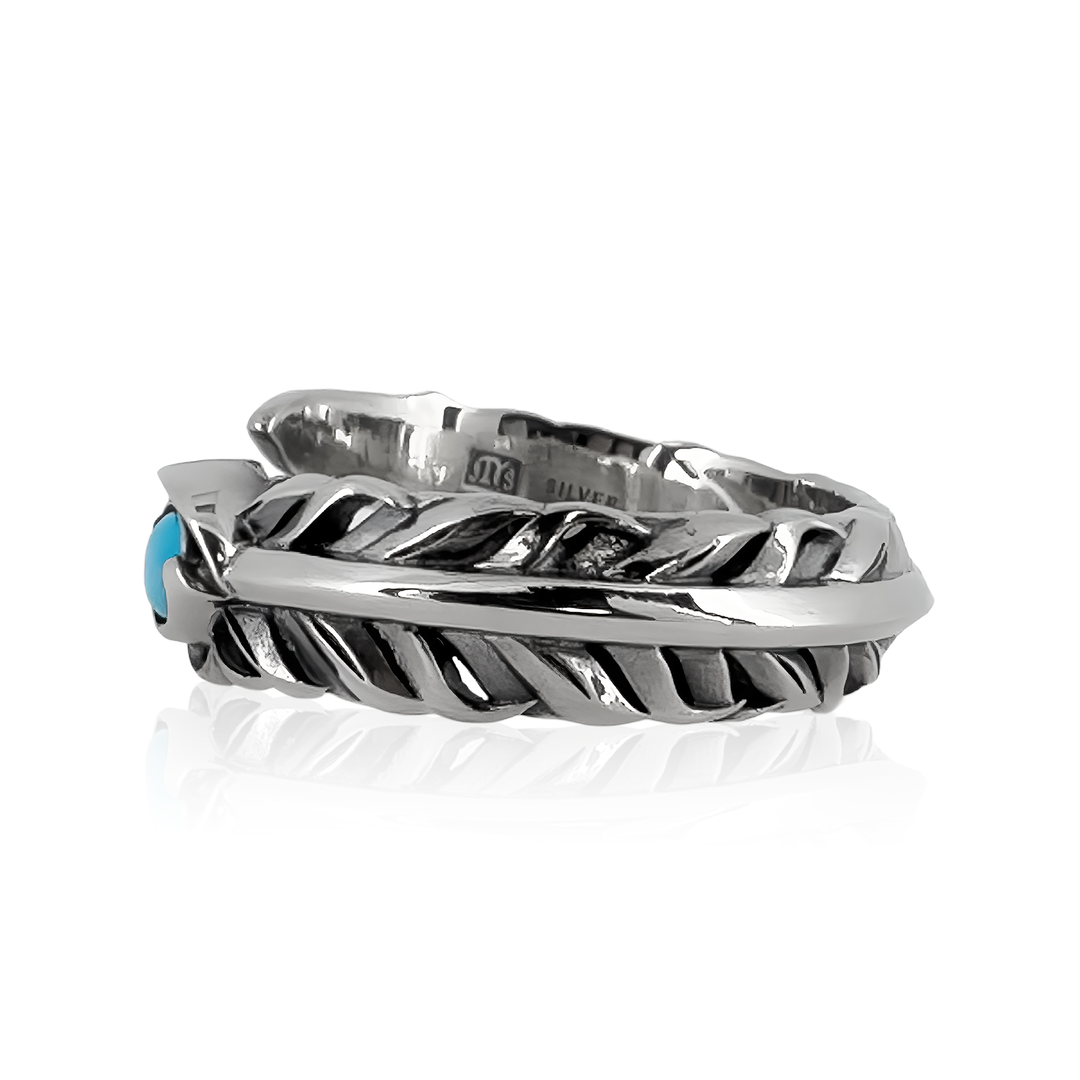INTELLECTUAL FEATHER TURQUOISE FREE RING / XR-006