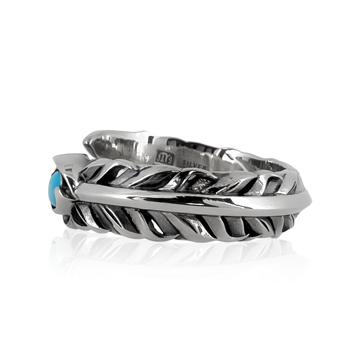 INTELLECTUAL FEATHER TURQUOISE FREE RING / XR-006