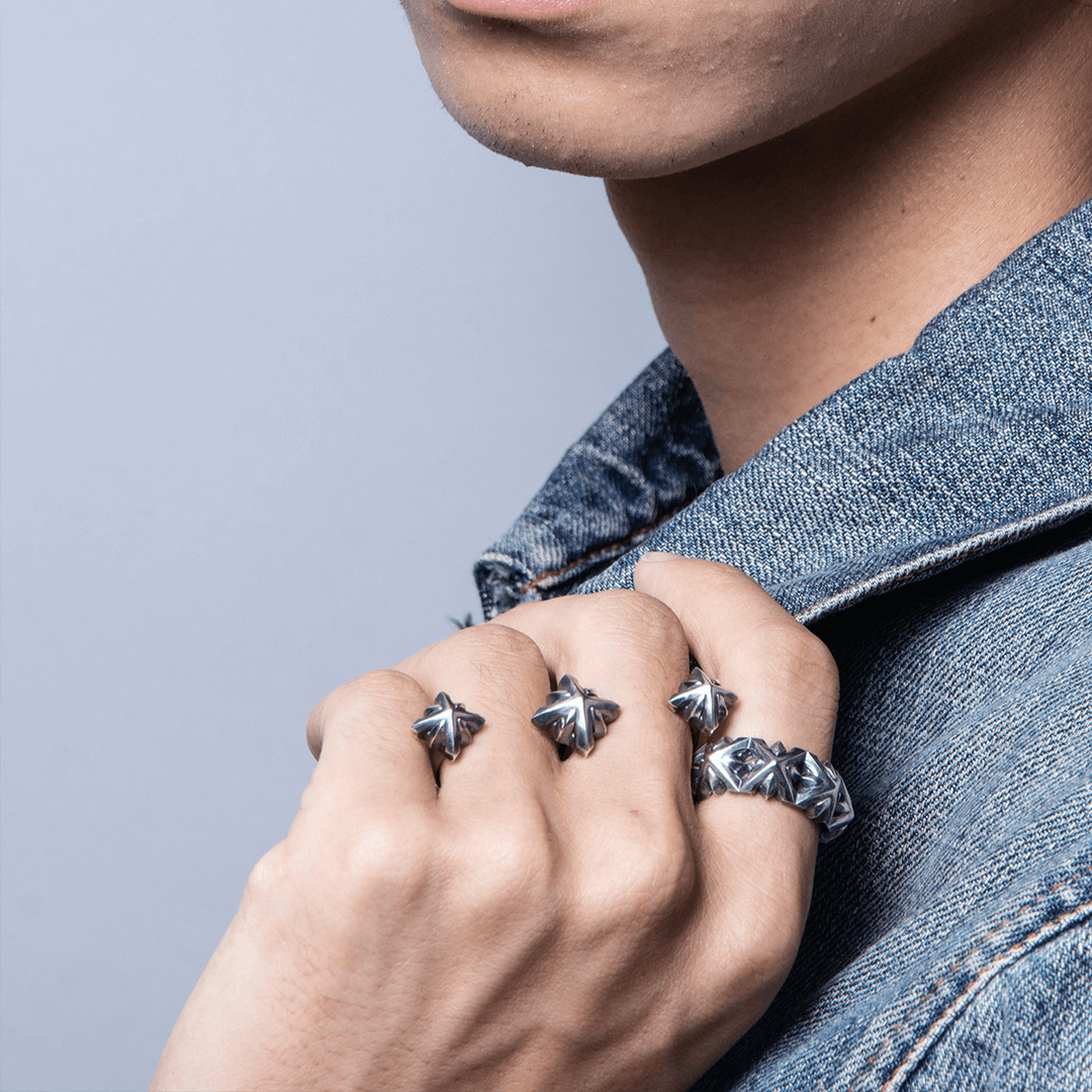 TRIPLE X 3 STUDS DOUBLE RING / XR-024