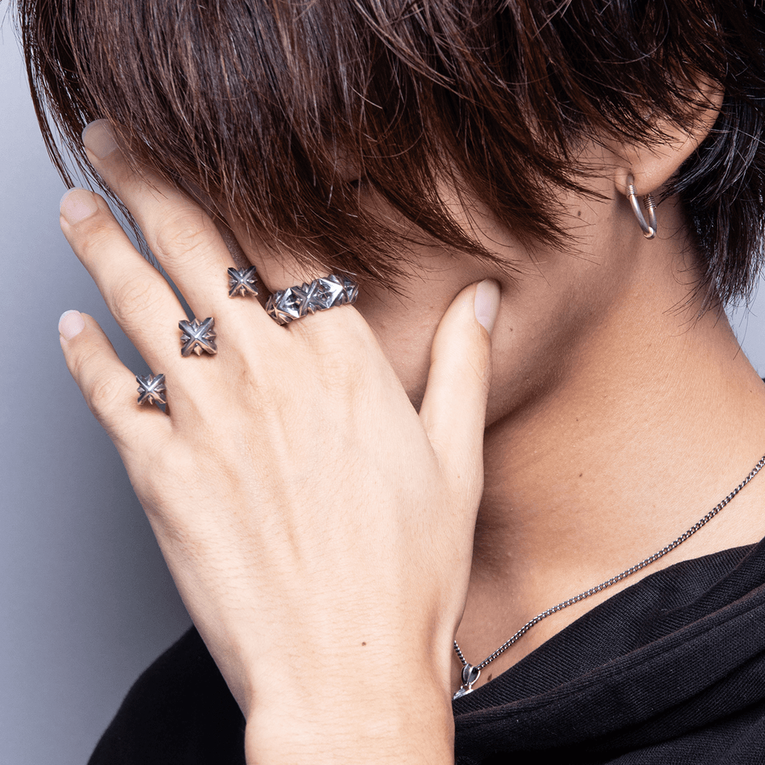 TRIPLE X 3 STUDS DOUBLE RING / XR-024