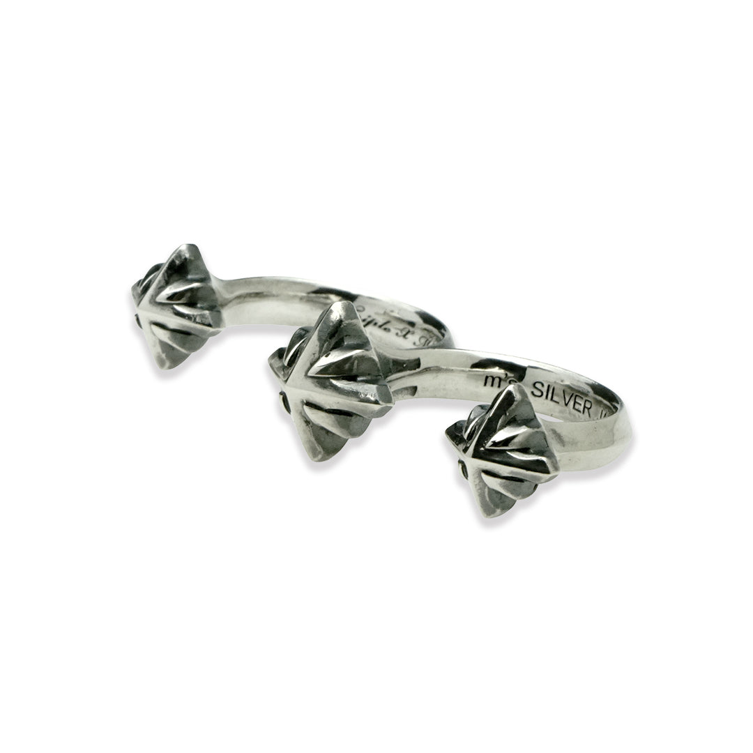 TRIPLE X 3 STUDS DOUBLE RING / XR-024