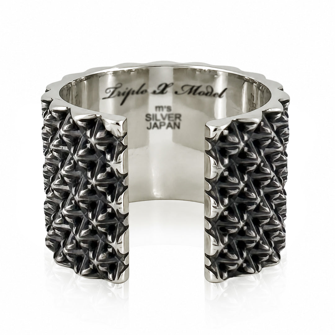 TRIPLE X STUDS WIDE RING / XR-030