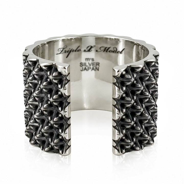 TRIPLE X STUDS WIDE RING / XR-030