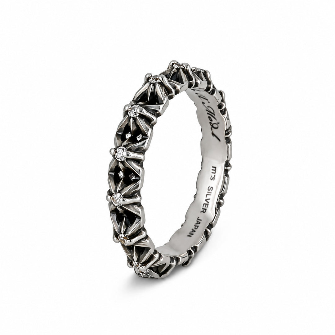TRIPLE X STUDS NARROW RING MELEE / XR-044