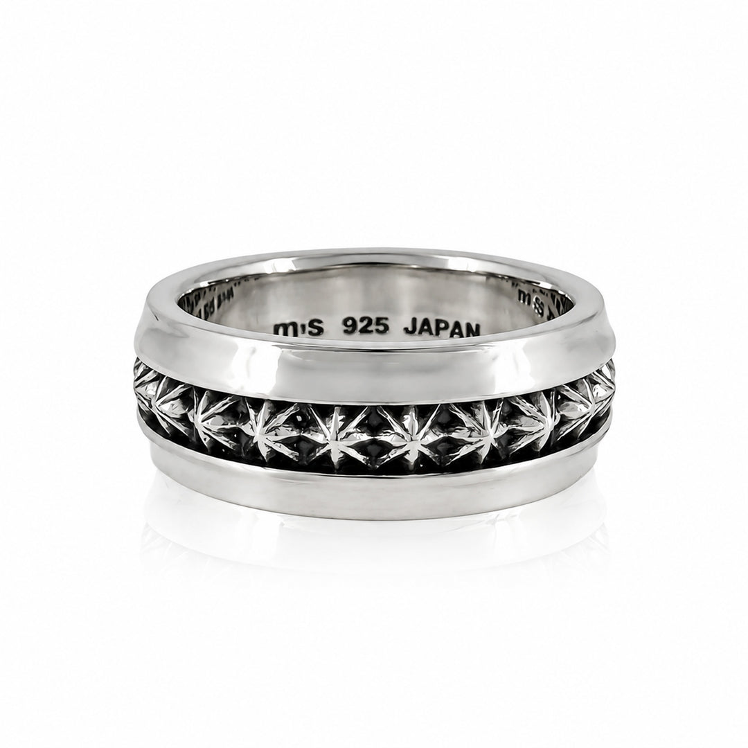 TRIPLE X STUDS HARF ROUND RING / XR-051