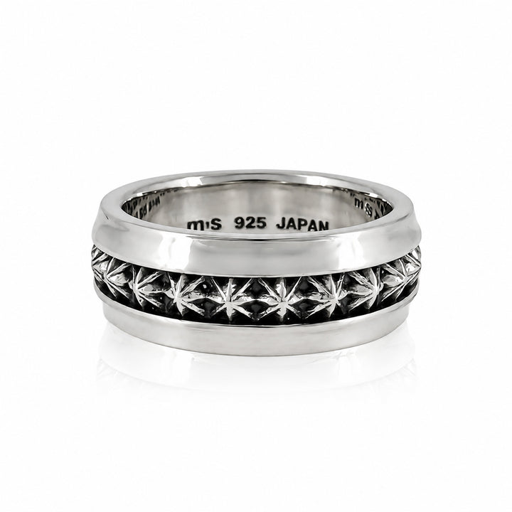 TRIPLE X STUDS HARF ROUND RING / XR-051