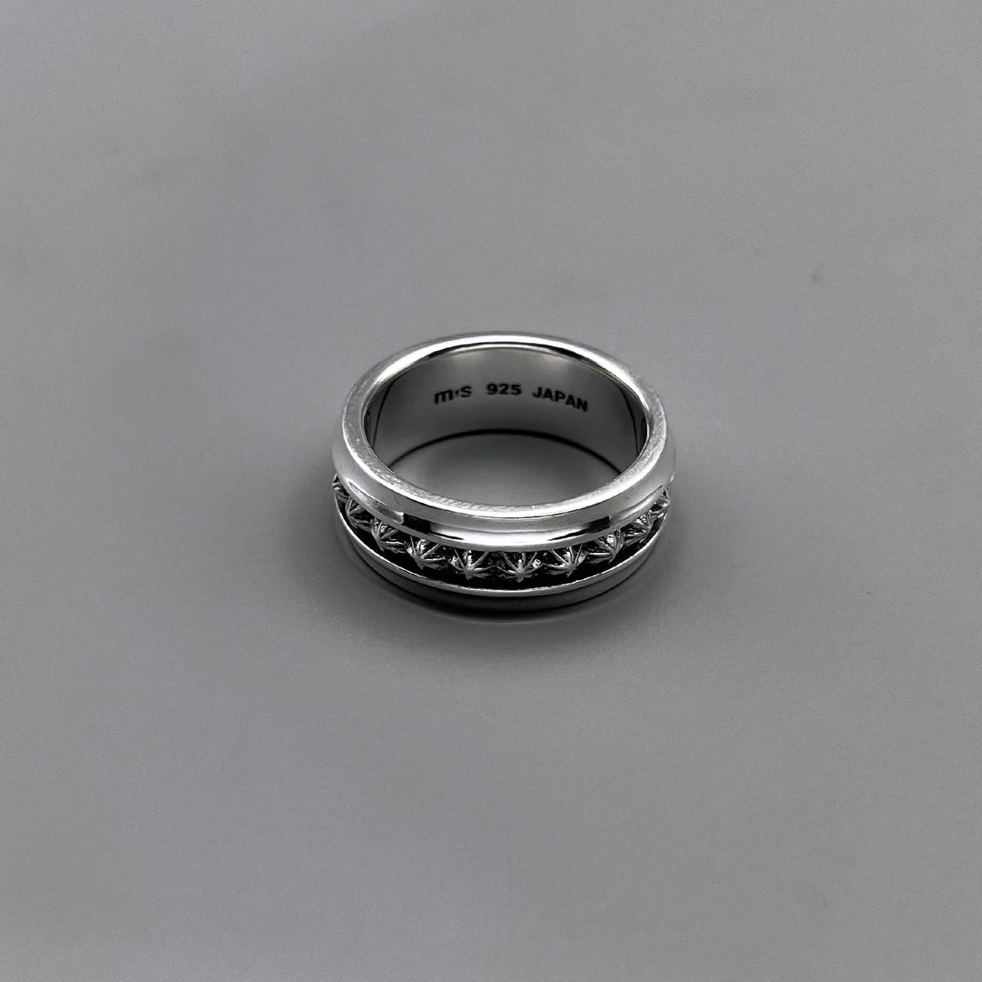 TRIPLE X STUDS HARF ROUND RING / XR-051