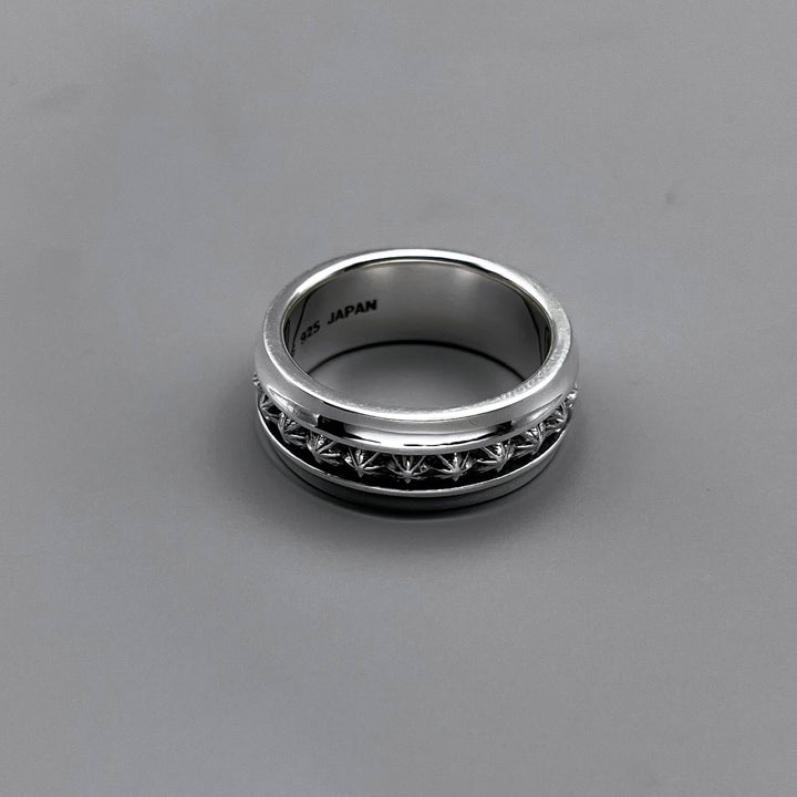 TRIPLE X STUDS HARF ROUND RING / XR-051