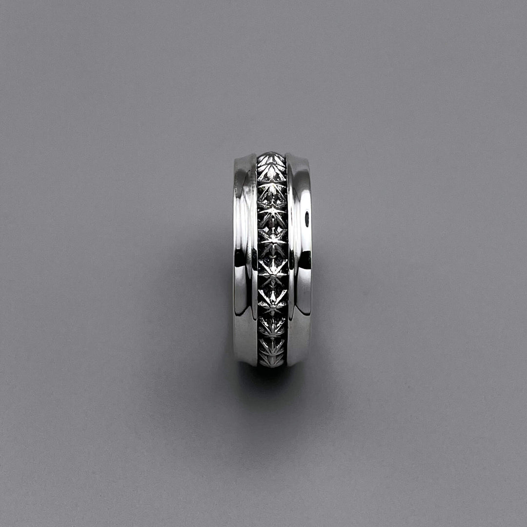 TRIPLE X STUDS HARF ROUND RING / XR-051