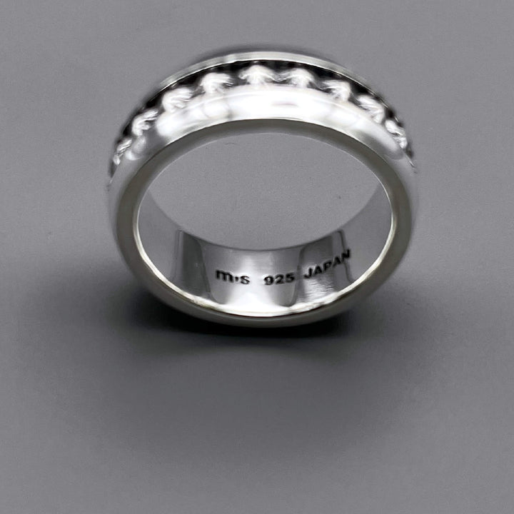 TRIPLE X STUDS HARF ROUND RING / XR-051