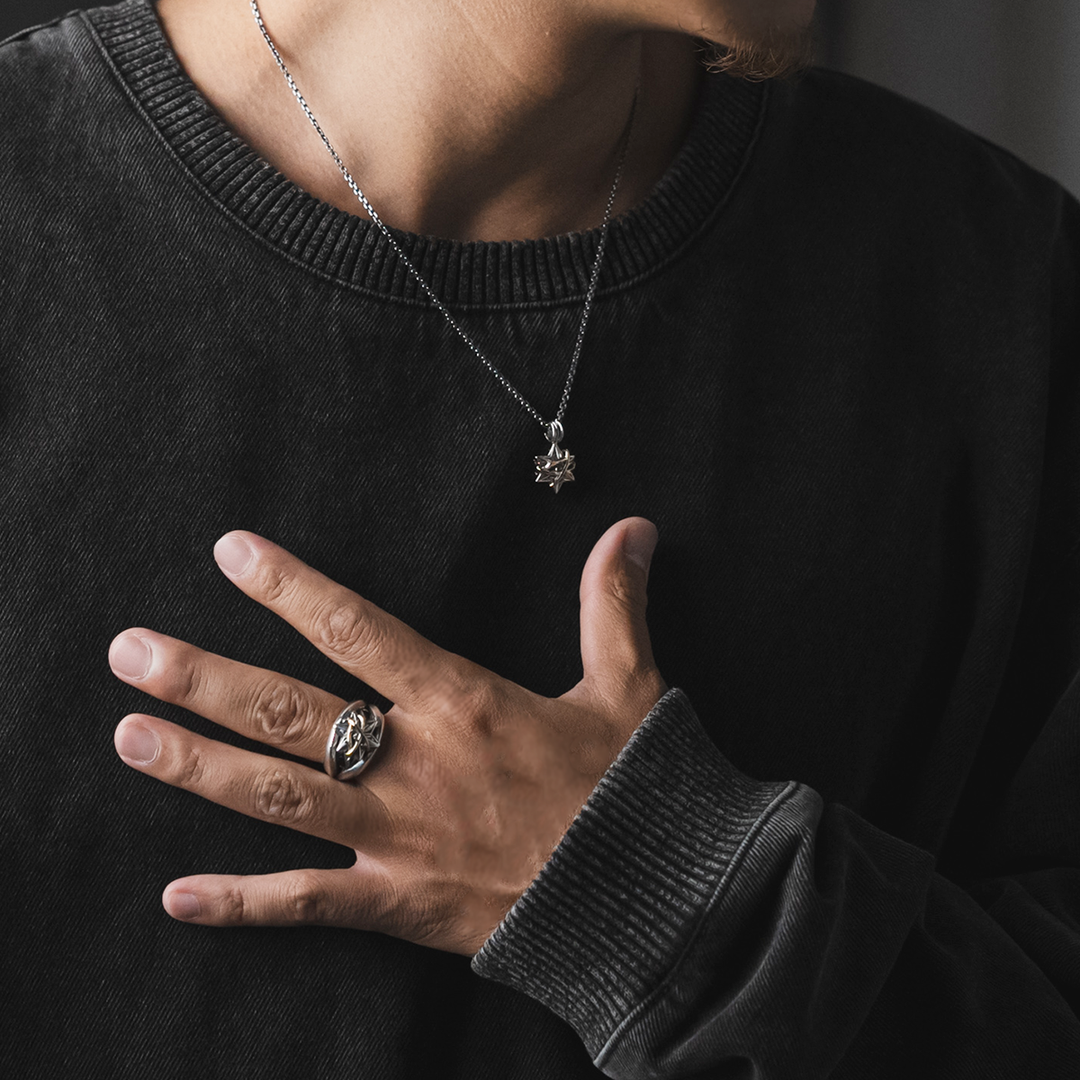 荊棘六芒星戒指 / XR-054