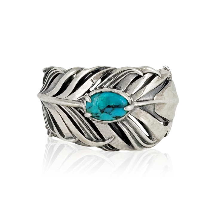 INTELLECTUAL FEATHER TURQUOISE FREE RING M