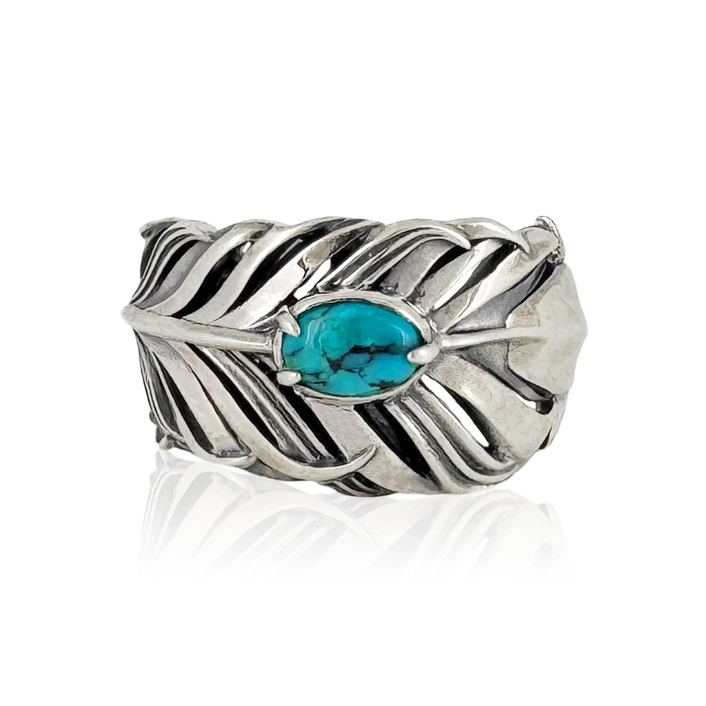アクセサリー May INTELLECTUAL FEATHER TURQUOISE FREE RING M / XP-057 – BLESS