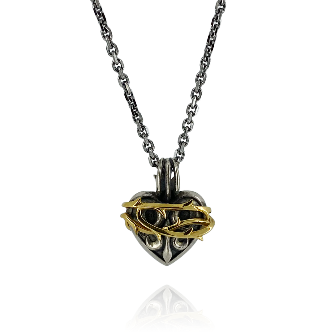 THORN HEART PENDANT M K10YG × SV / X0300 – BLESS THORN HEART PENDANT M K10YG × SV / X0300 – BLESS