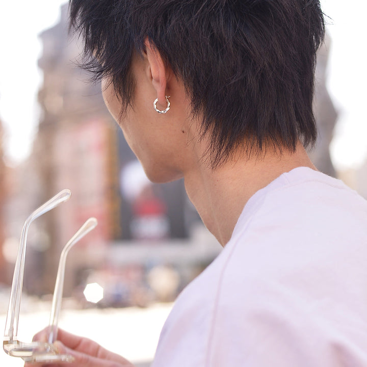 FINE TWIST WIRE HOOP PIERCE S(片耳用)