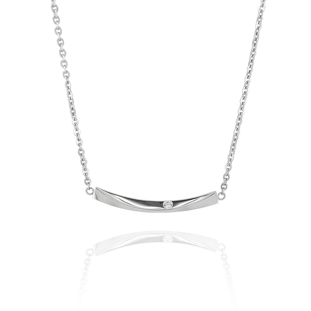 VARTIXシルバー製バータイプネックレス カーブバーネックレス / SGN-465 – BLESS