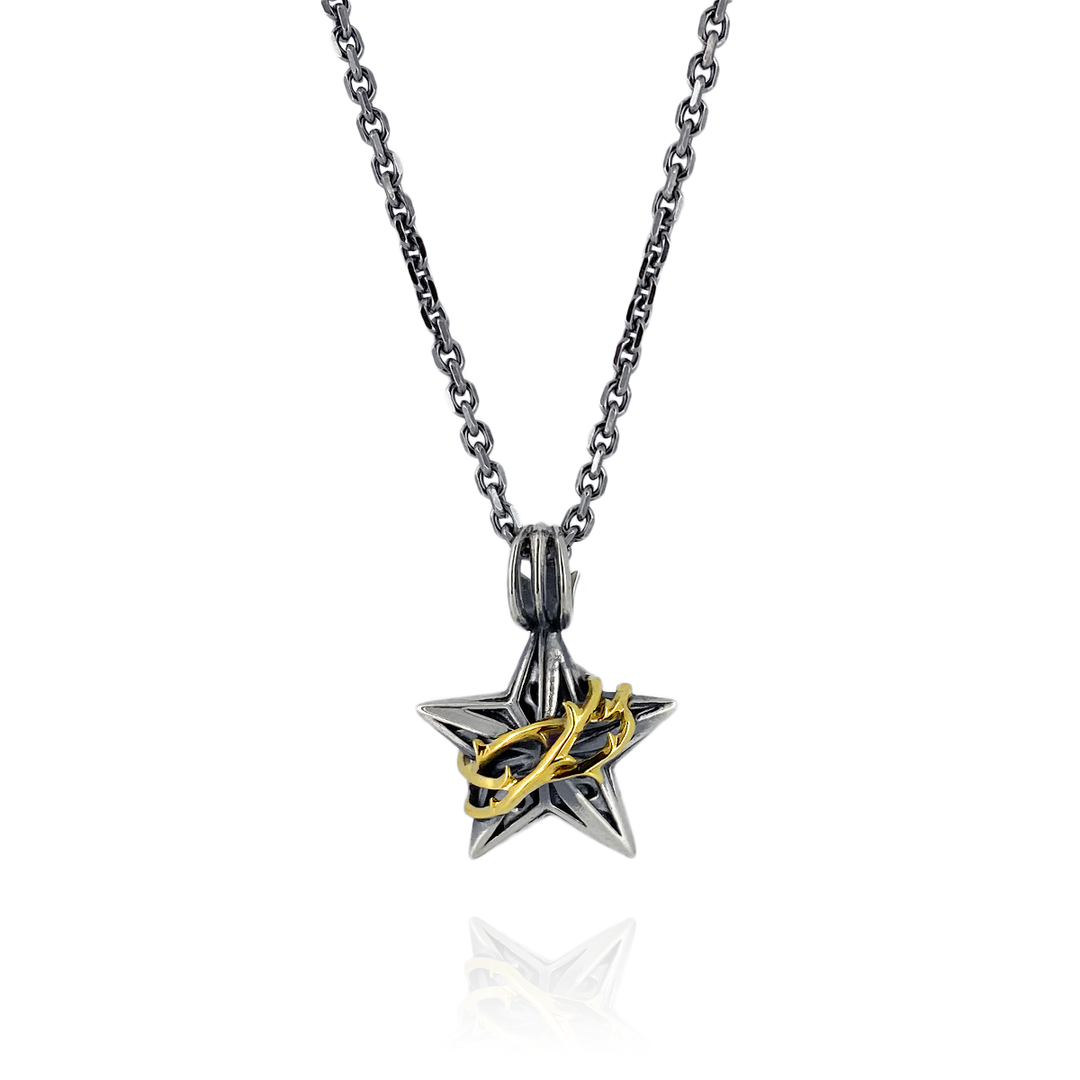 THORN STAR PENDANT M K10YG × SV / X0296 – BLESS THORN STAR PENDANT M K10YG × SV / X0296 – BLESS