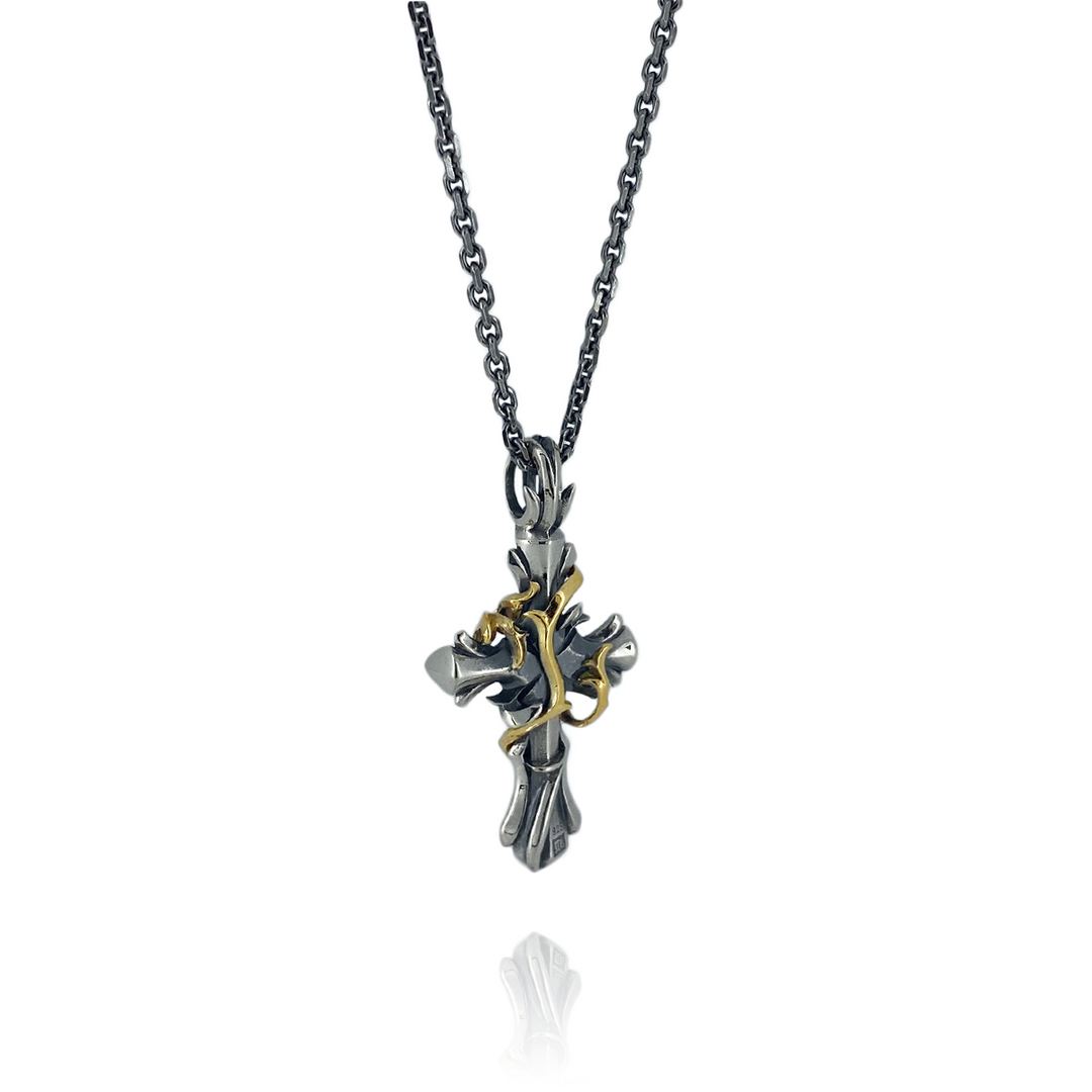 THORN CROSS PENDANT M K10YG × SV / XP-016