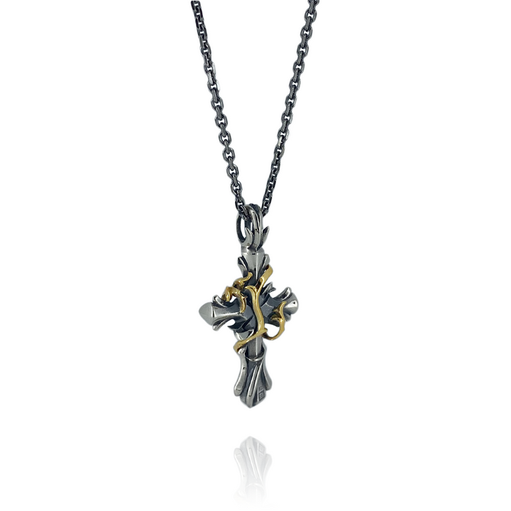 THORN CROSS PENDANT M K10YG × SV / XP-016