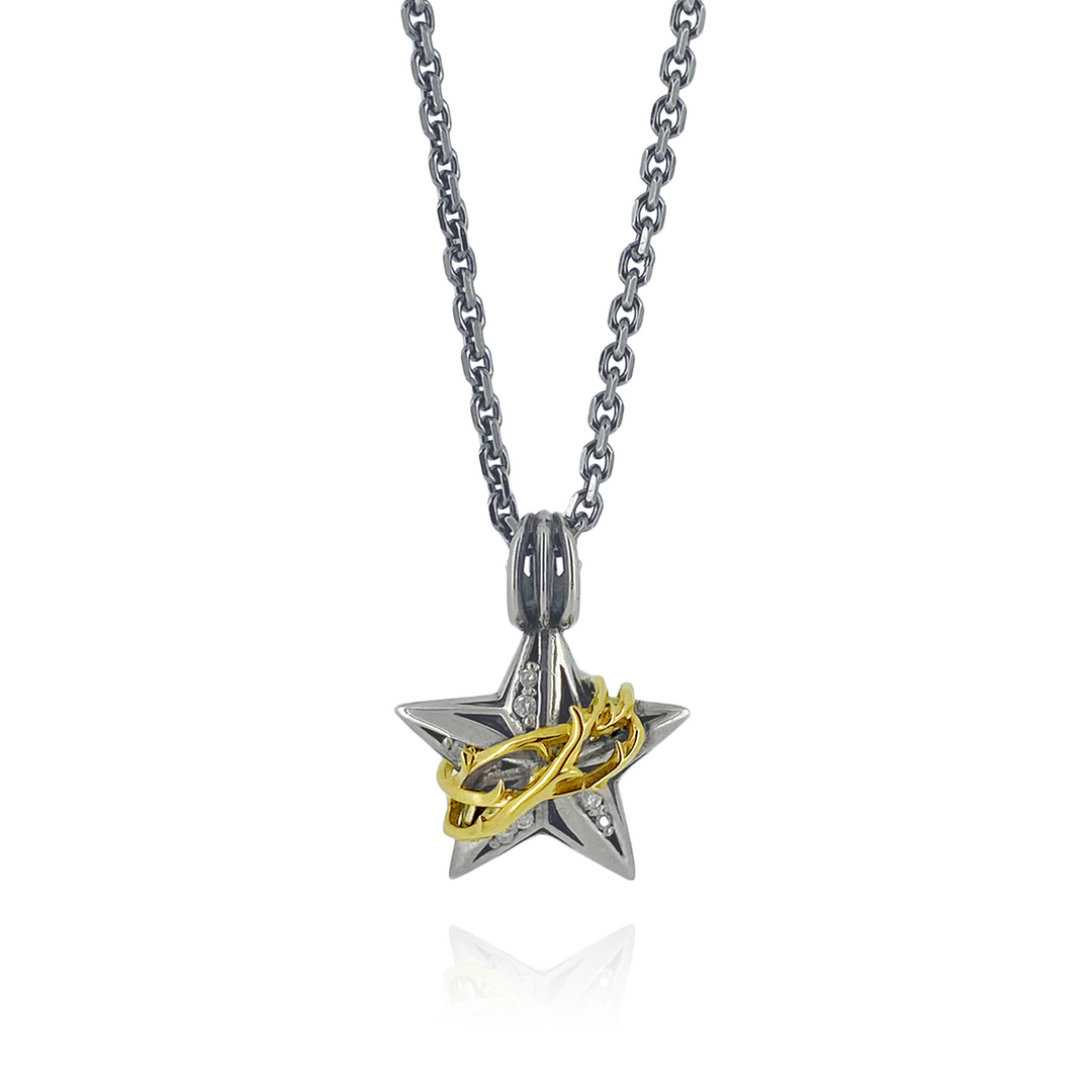 THORN STAR DIAMOND PENDANT M K10YG × SV