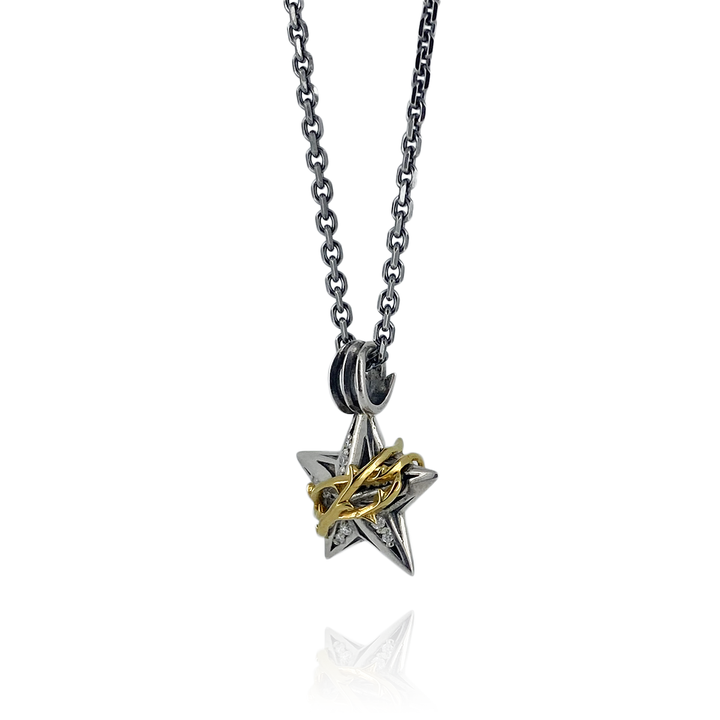 THORN STAR DIAMOND PENDANT M K10YG × SV
