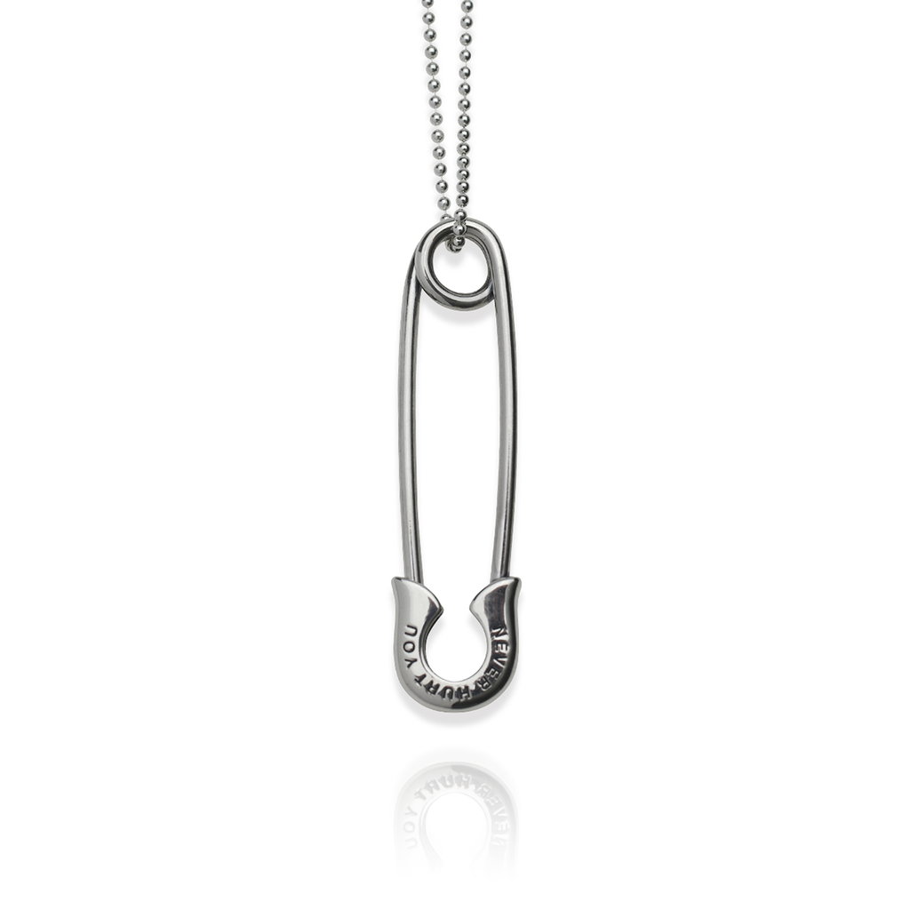 OFF THE WALL NEVER HURT YOU SAFETY PIN PENDANT / XP-154 – BLESS