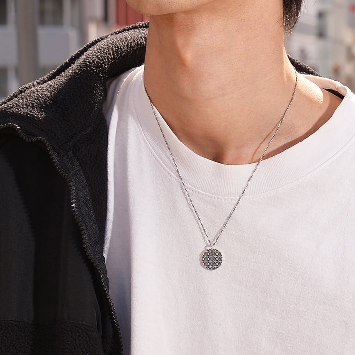 TRIPLE X STUDS COIN MELEE PENDANT