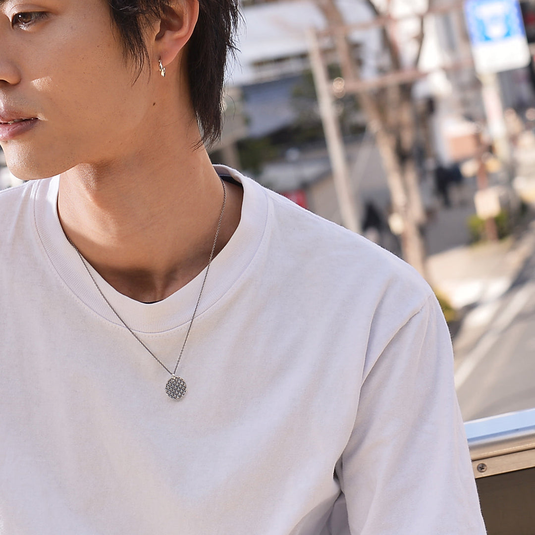 TRIPLE X STUDS COIN MELEE PENDANT