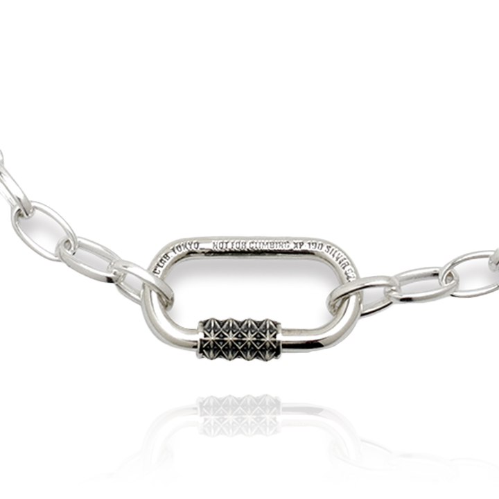 TRIPLE X STUDS KARABINER NECKLACE