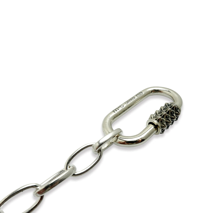 TRIPLE X STUDS KARABINER NECKLACE
