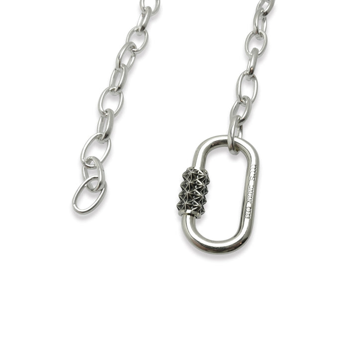 TRIPLE X STUDS KARABINER NECKLACE