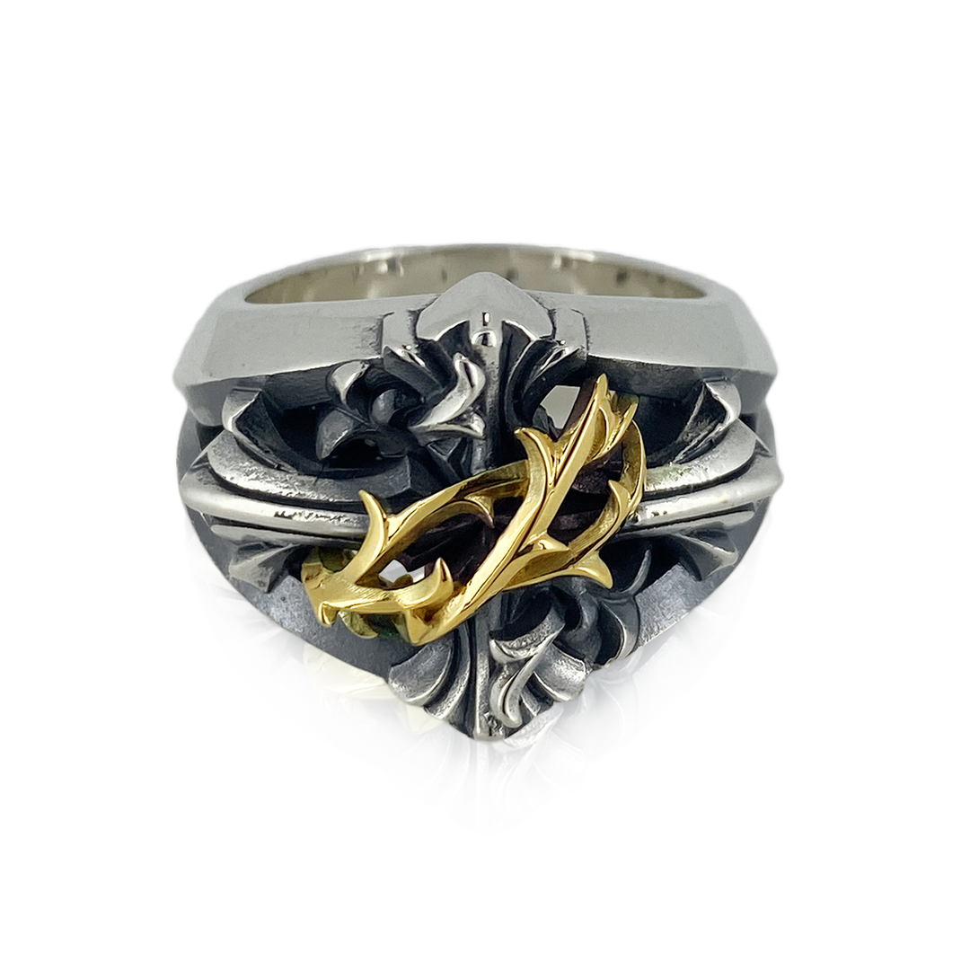 THORN CROSS RING K10YG × SV / XR-015