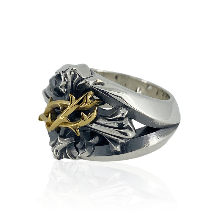 THORN CROSS RING K10YG × SV / XR-015