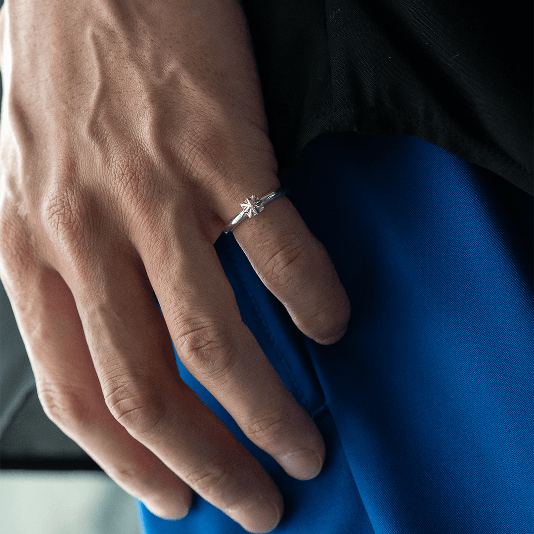TRIPLE X STUDS SOLITIRE RING