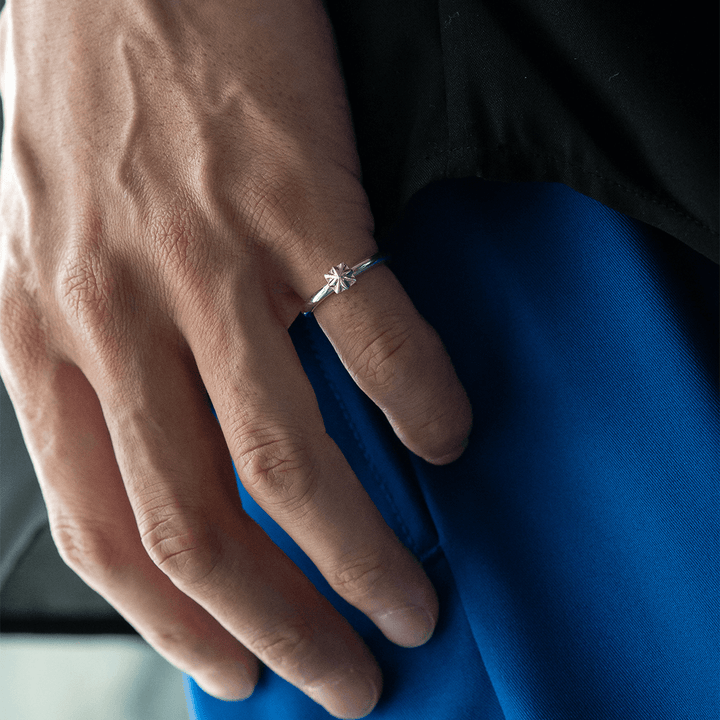 TRIPLE X STUDS SOLITIRE RING