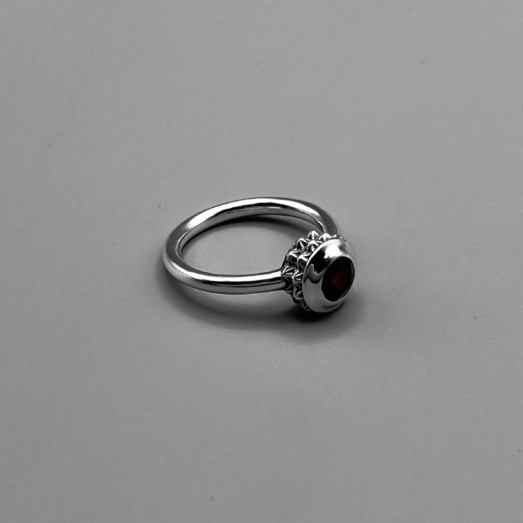 TRIPLE X STUDS SOLITAIRE BIRTHDAY 5mm STONE RING