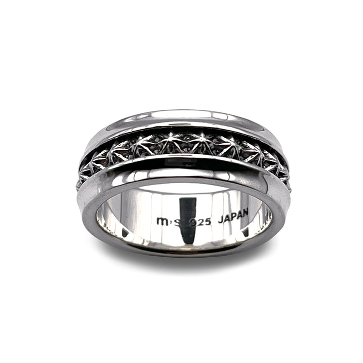 TRIPLE X STUDS HARF ROUND RING