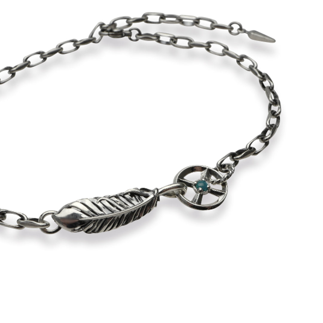 INTELLECTUAL FEATHER MEDISON WHEEL CHAIN ANKLET & BRACELET